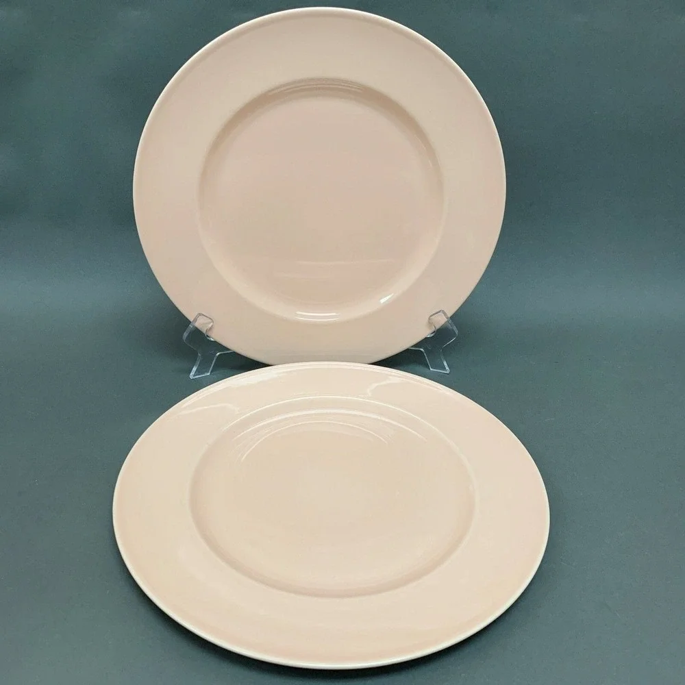 Wedgwood The Sea Glass Collection Chop Charger Dinner Plates Pink Peach Lof of 2